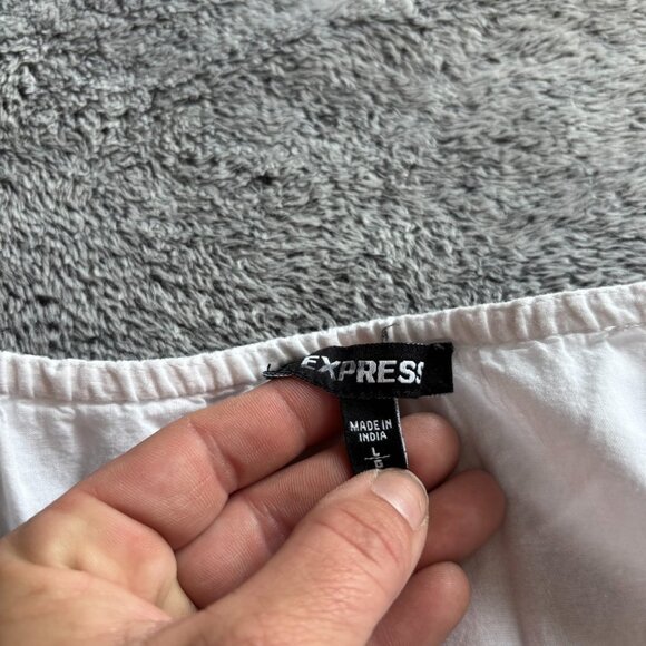 Express Womens Romper Large White Floral Embroidered Lined Coquette Boho 18382 - Picture 3 of 11